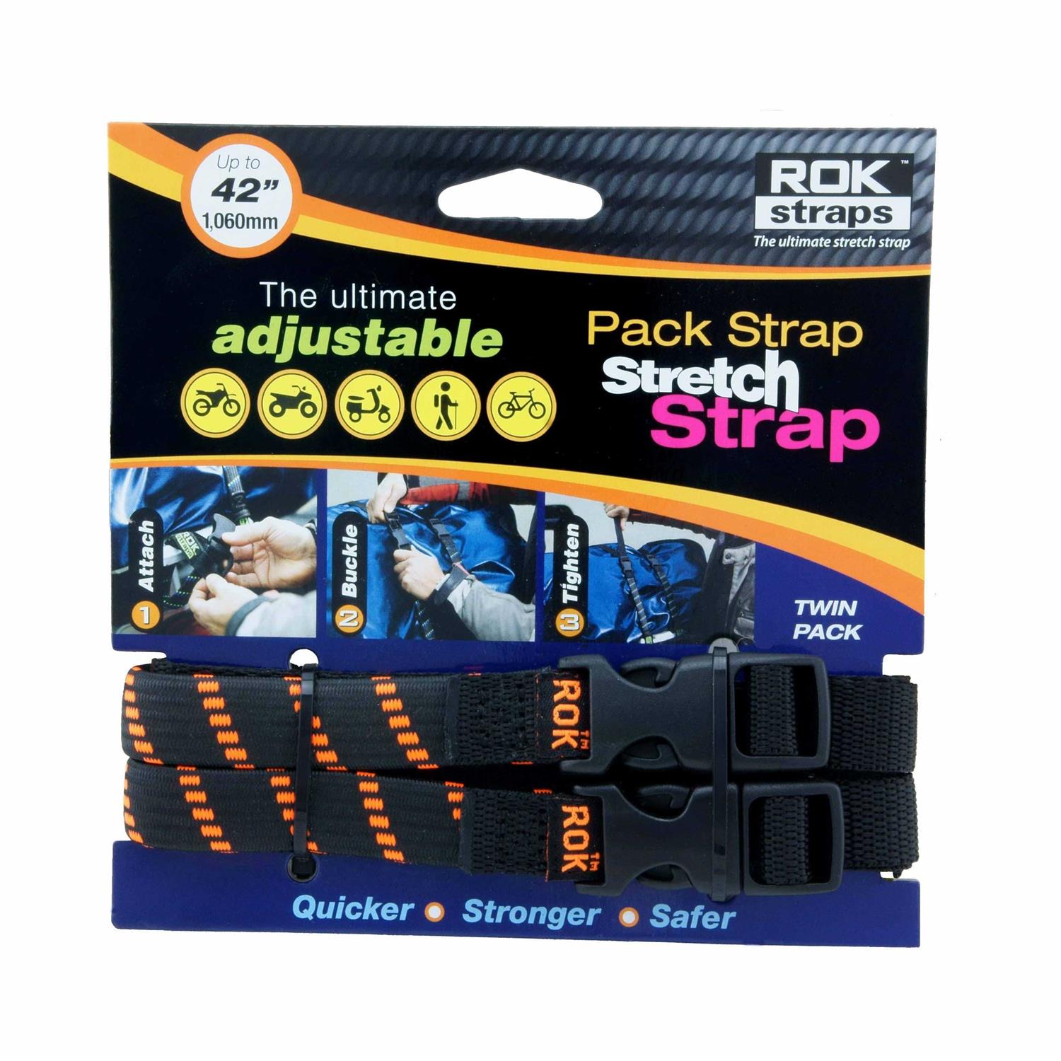 ROK Straps Pack Strap Black/Orange 12x42x5/8 - Zenithce