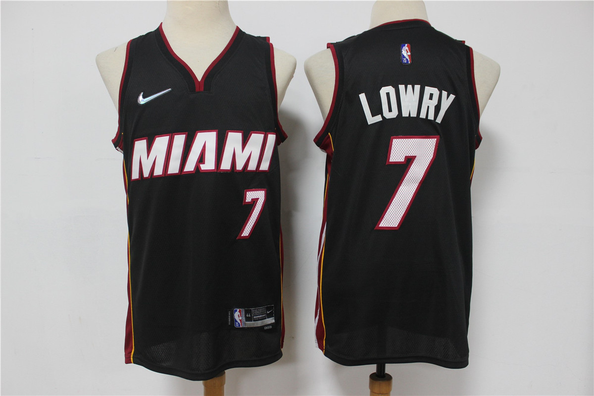 Miami Heat #7 Kyle Lowry Black 75th Anniversary Diamond 2021 Stitched Jersey - Zenithce