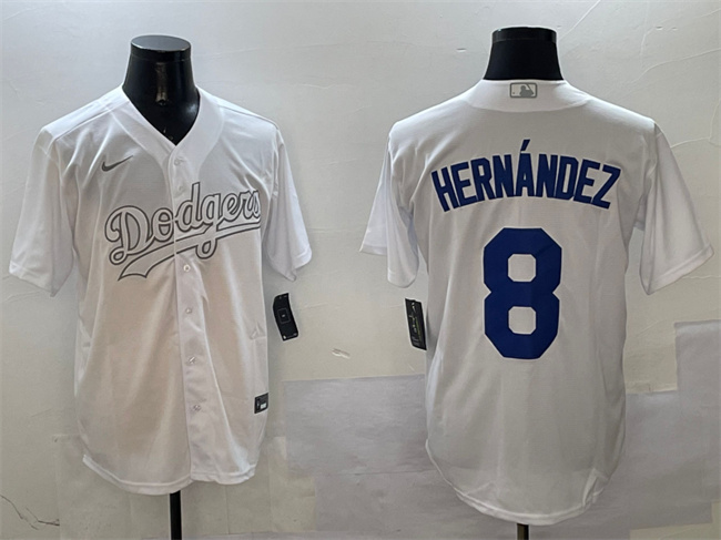 Los Angeles Dodgers #8 Enrique Hernández White Fashion Cool Base Stitched Jersey - Zenithce