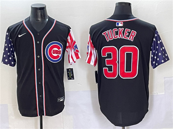 Chicago Cubs #30 Kyle Tucker Black 2025 Independence Day Vapor Premier Limited Stitched Jersey - Zenithce