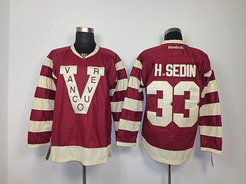 Canucks #33 Henrik Sedin Red Stitched Jersey - Zenithce