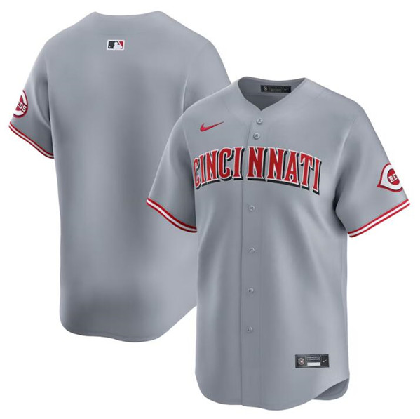 Cincinnati Reds Blank Gray Away Limited Stitched Jersey - Zenithce