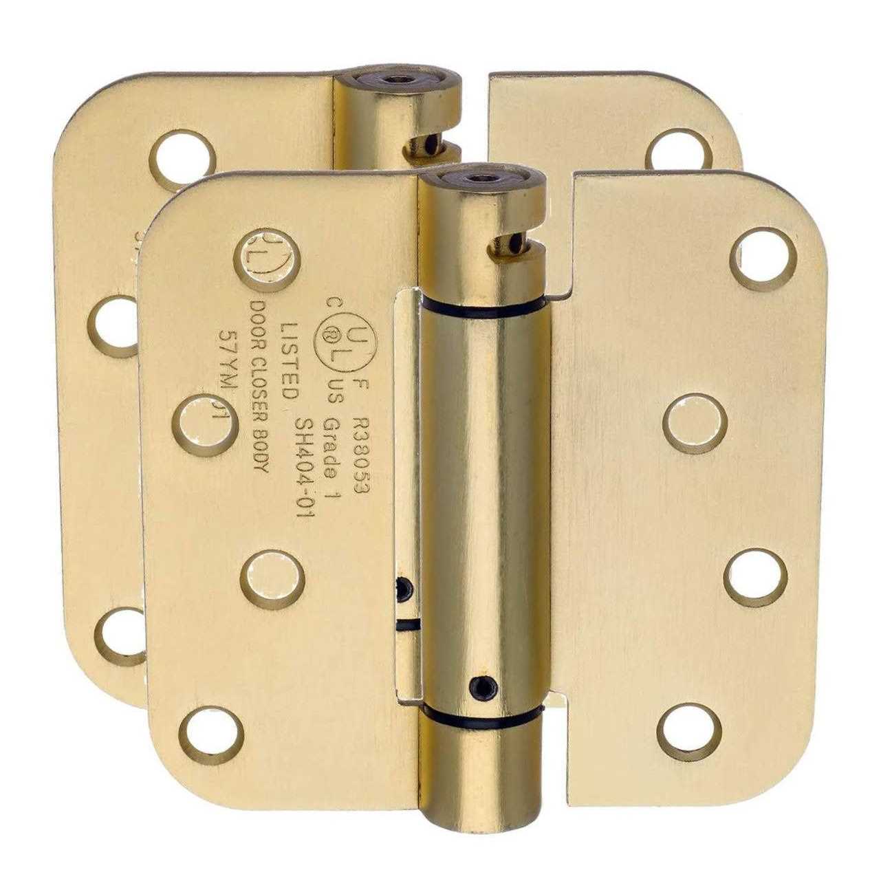 Dynasty Hardware 4 inch Spring Loaded Door Hinge Self Closing with 5/8 Radius Corners - Zenithce