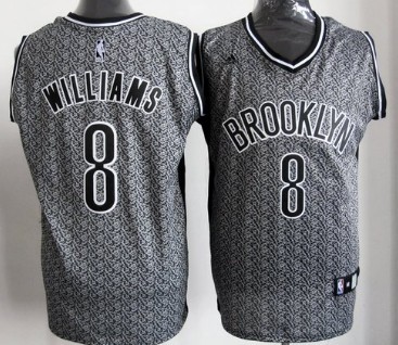 Brooklyn Nets #8 Deron Williams Gray Static Fashion Jersey - Zenithce