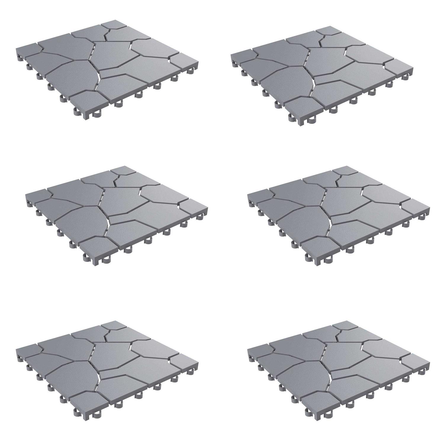 Pure Garden Patio & Deck Tiles-Interlocking Diamond Pattern Outdoor Flooring Pavers - Zenithce