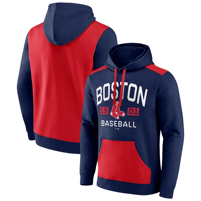 Boston Red Sox Navy Red Chip In Pullover Hoodie - Zenithce