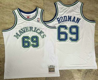 Dallas Mavericks #69 Dennis Rodman White AU Throwback Jersey - Zenithce
