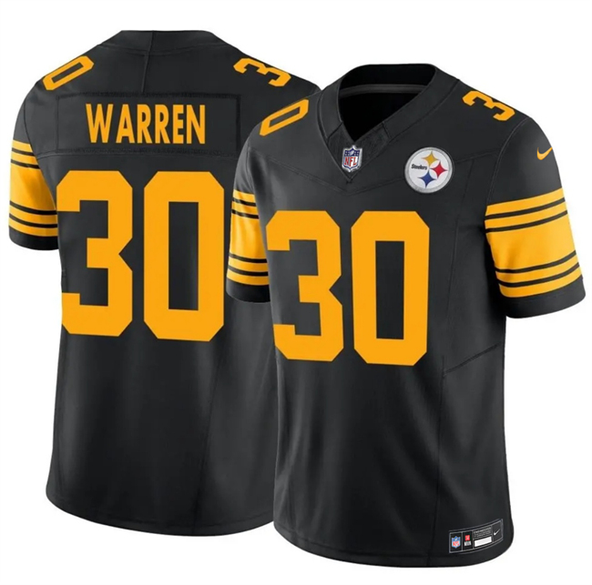 Pittsburgh Steelers #30 Jaylen Warren Black 2025 F.U.S.E. Color Rush Vapor Untouchable Limited Stitched Jersey - Zenithce