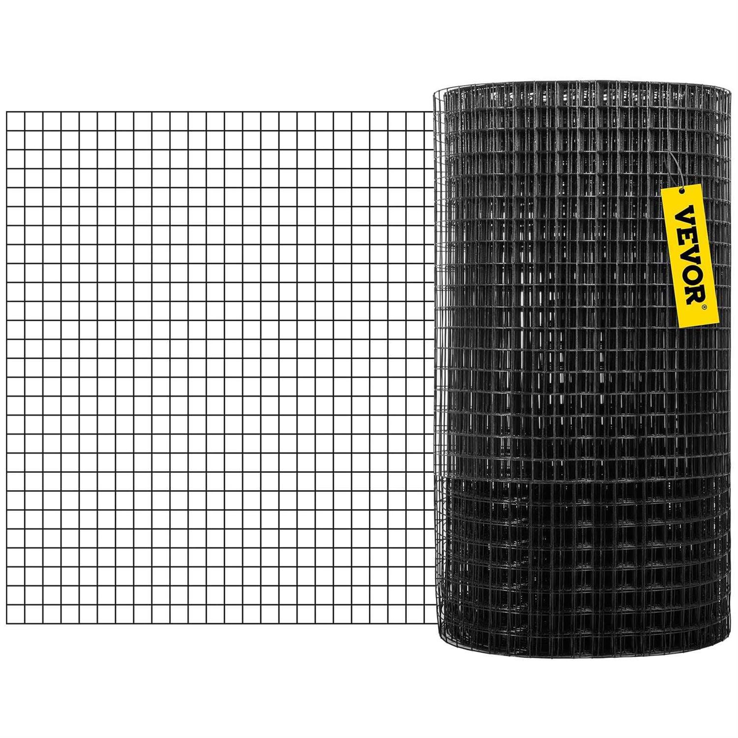 VEVOR Hardware Cloth 1×1 Mesh Size Galvanized Steel Vinyl Coated 16 Gauge Chicken Wire Fencing w/A Cutting Plier & A Pair of Fabric - Zenithce