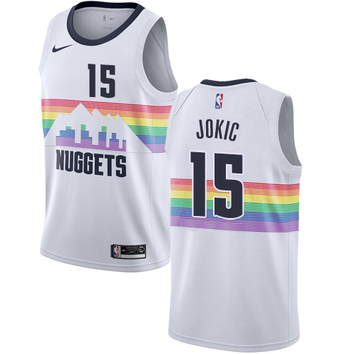 Nuggets #15 Nikola Jokic White Swingman City Edition 2018-19 Jersey - Zenithce