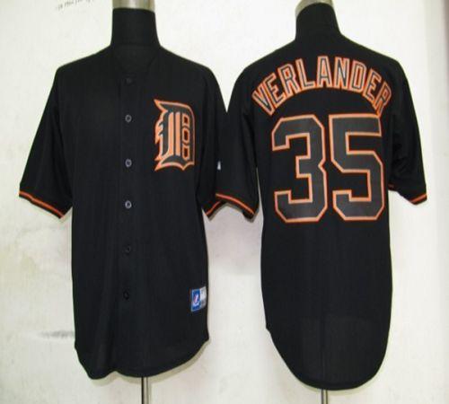 Tigers #35 Justin Verlander Black Fashion Stitched Jersey - Zenithce