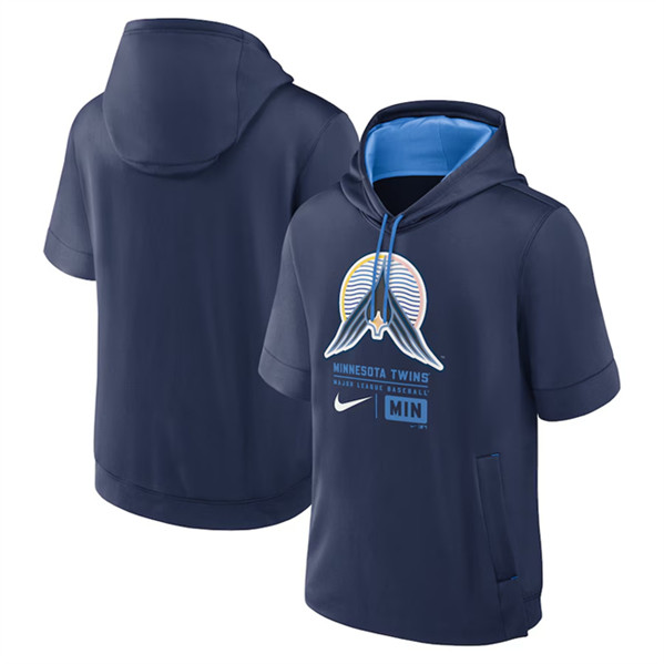 Minnesota Twins Navy City Connect Short Sleeve Pullover Hoodie - Zenithce