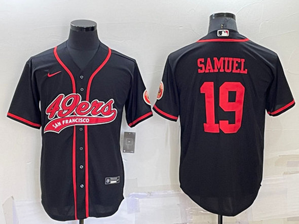 San Francisco 49ers #19 Deebo Samuel Black Cool Base Stitched Baseball Jersey - Zenithce