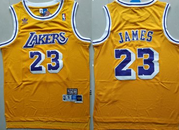 Los Angeles Lakers #23 Lebron James Yellow Hardwood Classics Jersey - Zenithce