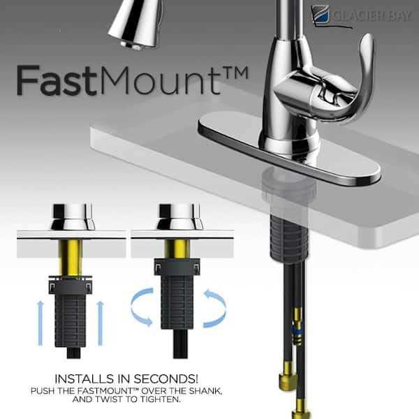 Glacier Bay Sadira Single Handle Pull-Down Sprayer Kitchen Faucet - Zenithce