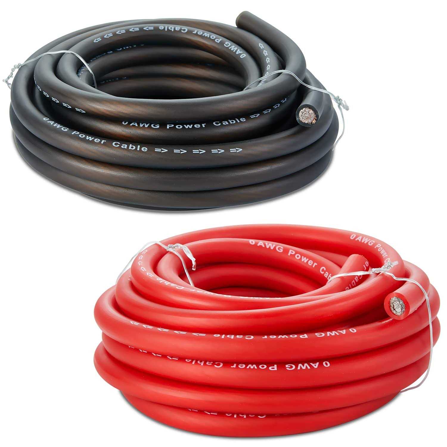 Topstronggear Gauge 25ft Black and 25ft Red Power/Ground Wire True AWG Power Wire-True Spec and Soft Touch Cable - Zenithce
