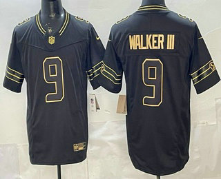 Seattle Seahawks #9 Kenneth Walker III Black Gold FUSE Vapor Limited Stitched Jersey - Zenithce