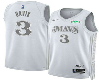 Dallas Mavericks #3 Anthony Davis White 2025 City Edition Stitched Jersey - Zenithce