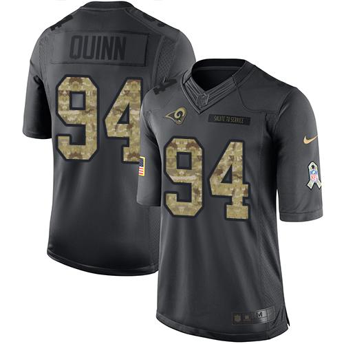 Rams #94 Robert Quinn Black Stitched Limited 2016 Salute To Service Nike Jersey - Zenithce