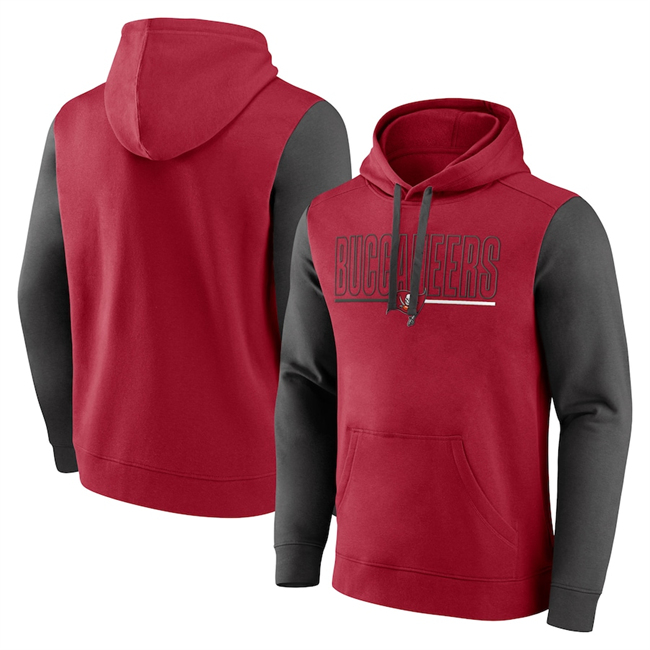 Tampa Bay Buccaneers Red Pewter Outline Pullover Hoodie - Zenithce