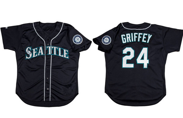 Seattle Mariners #24 Ken Griffey Jr. Black Cool Base Stitched Jersey - Zenithce