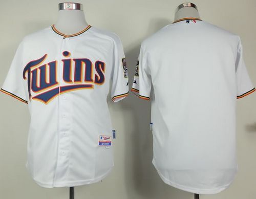 Twins Blank White Home Cool Base Stitched Jersey - Zenithce