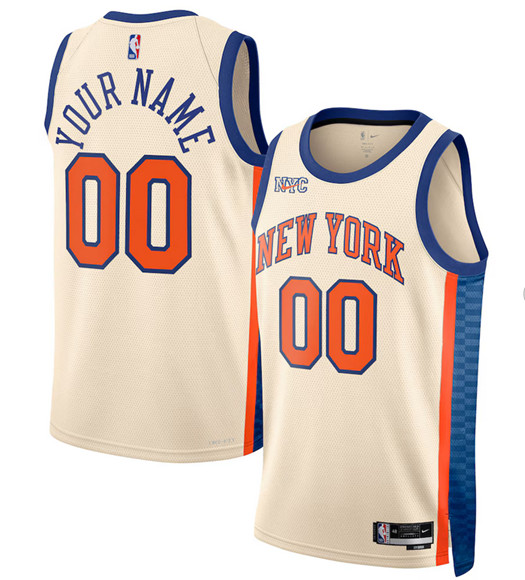 New Yok Knicks Custom Cream 2025-26 City Edition Swingman Stitched Jersey - Zenithce
