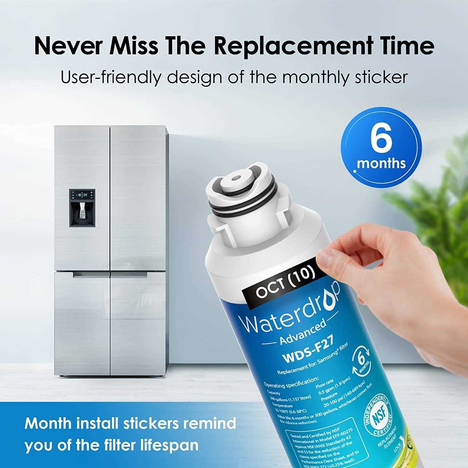 Waterdrop DA29-00020B Refrigerator Water Filter Replacement for Samsung - Zenithce