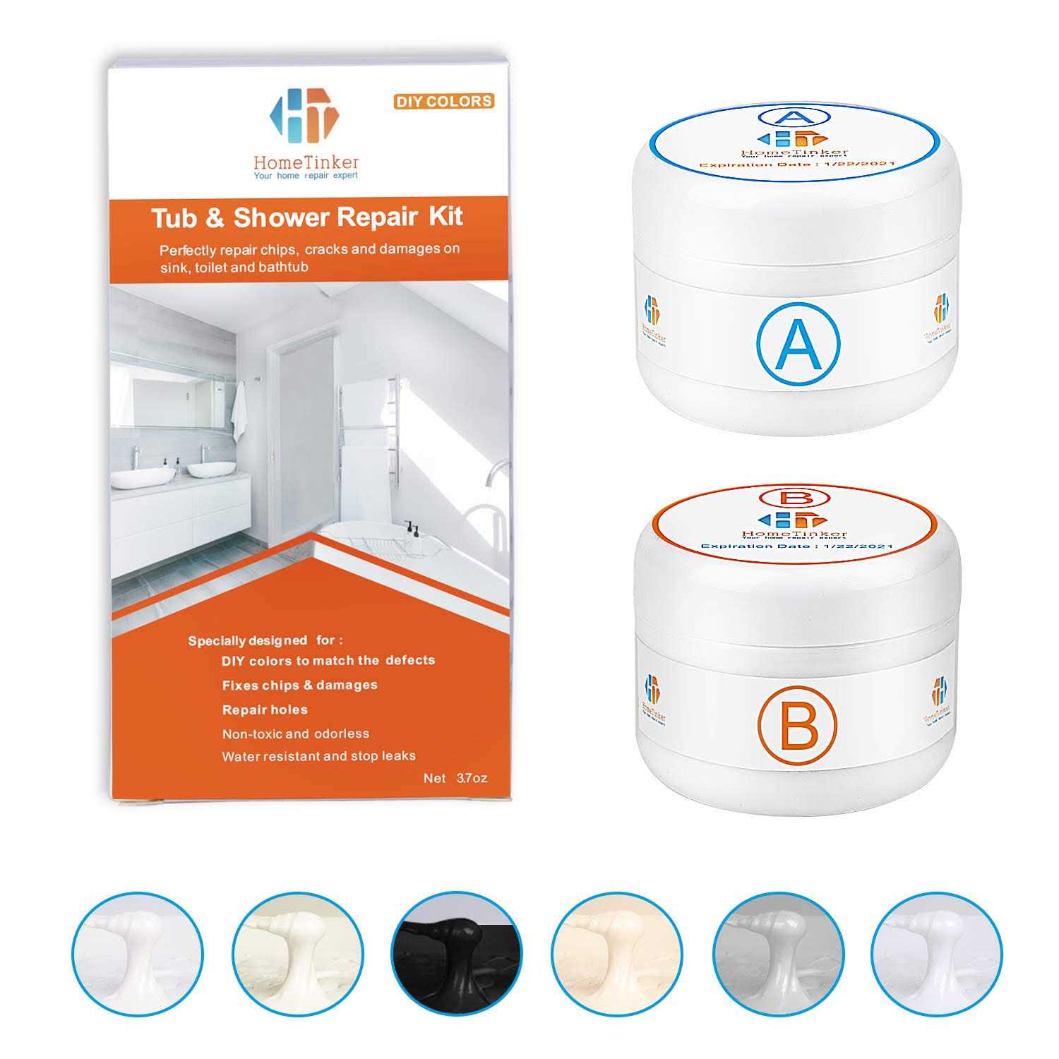 Tub Tile Repair Kit 5 Colors - Zenithce