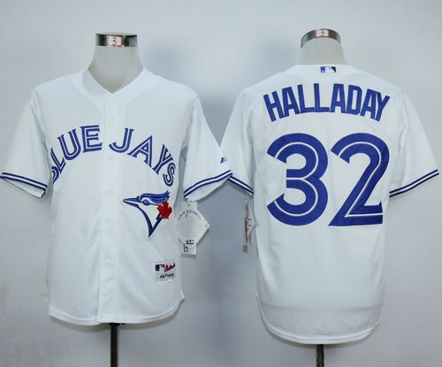 Blue Jays #32 Roy Halladay White Cool Base Stitched Jersey - Zenithce