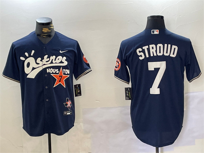 Houston Astros #7 C.J. Stroud Navy Cactus Jack Style Vapor Premier Limited Stitched Jersey - Zenithce