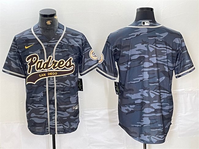 San Diego Padres Blank Gray Camo Cool Base Stitched Jersey - Zenithce