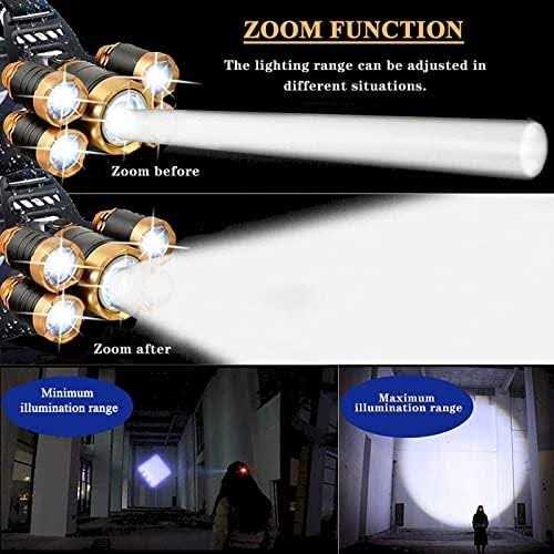 JIMEJV USB Rechargeable Headlamp 12000 Lumen Ultra Bright LED Work Headlight - Zenithce