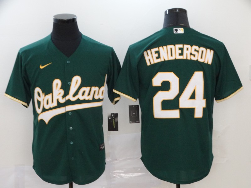Oakland Athletics #24 Rickey Henderson White Cool Base Stitched Jersey - Zenithce