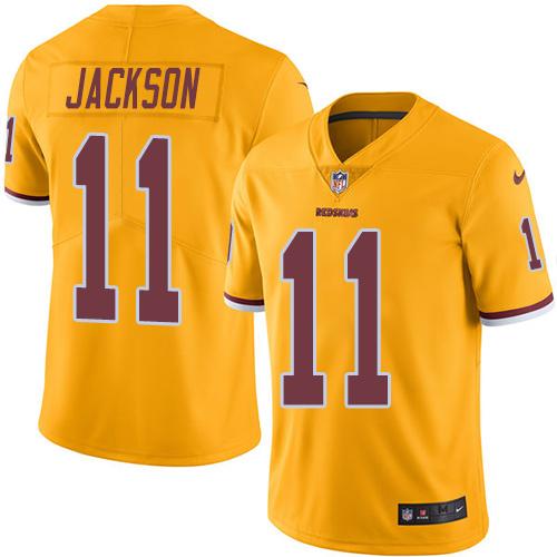 Redskins #11 DeSean Jackson Gold Stitched Limited Rush Nike Jersey - Zenithce