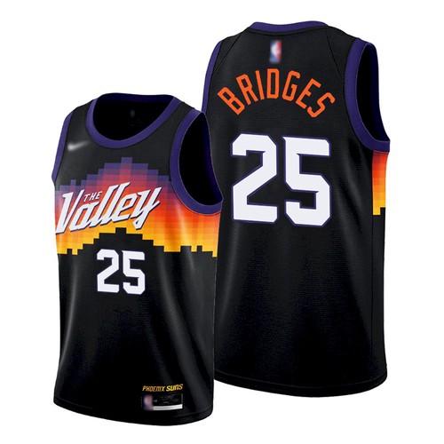 Phoenix Suns #25 Mikal Bridges Black Authentic Statement Edition Jersey - Zenithce