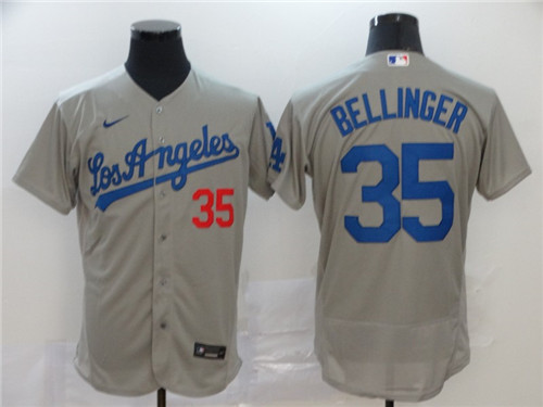 Los Angeles Dodgers #35 Cody Bellinger Grey Flex Base Stitched Jersey - Zenithce