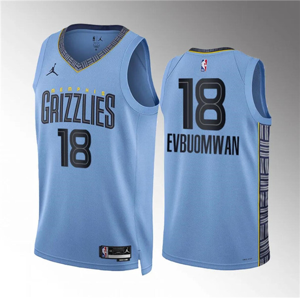 Memphis Grizzlies #18 Tosan Evbuomwan Blue Statement Edition Stitched Jersey - Zenithce