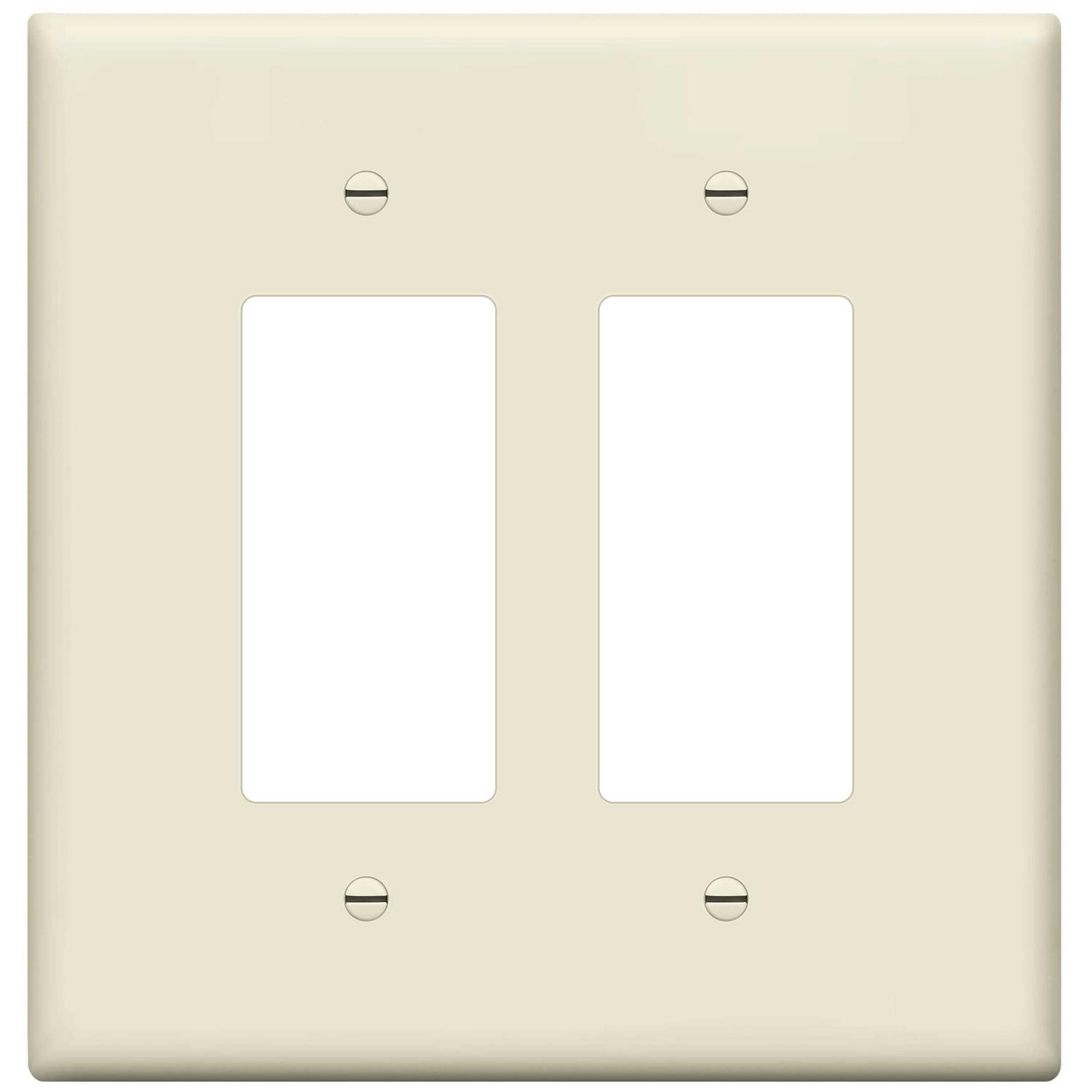 Enerlites Double Decorator Switch Cover Two Gang Outlet Wall Plate 8832 - Zenithce