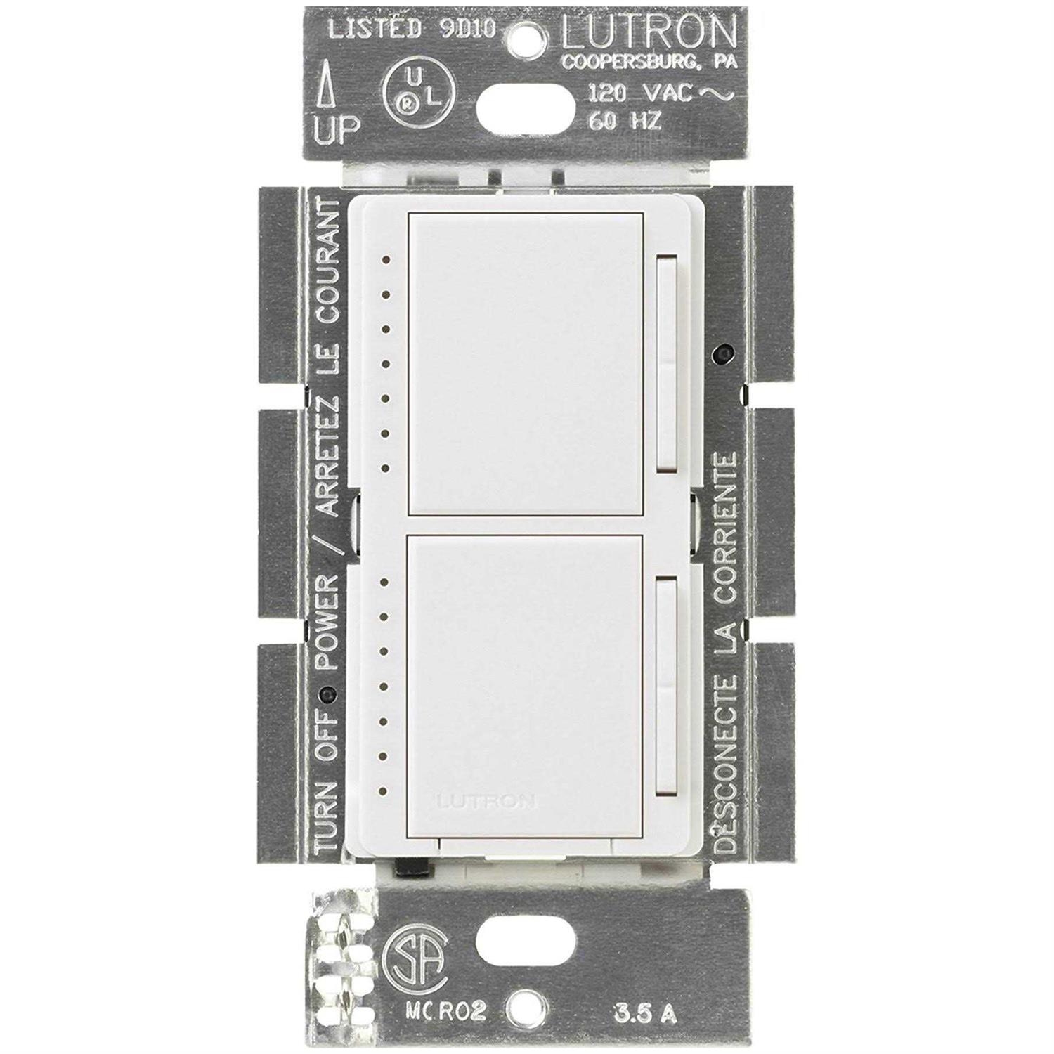 Lutron Maestro Dimmer & Fan Control Switch White MACL-LFQH-WH - Zenithce