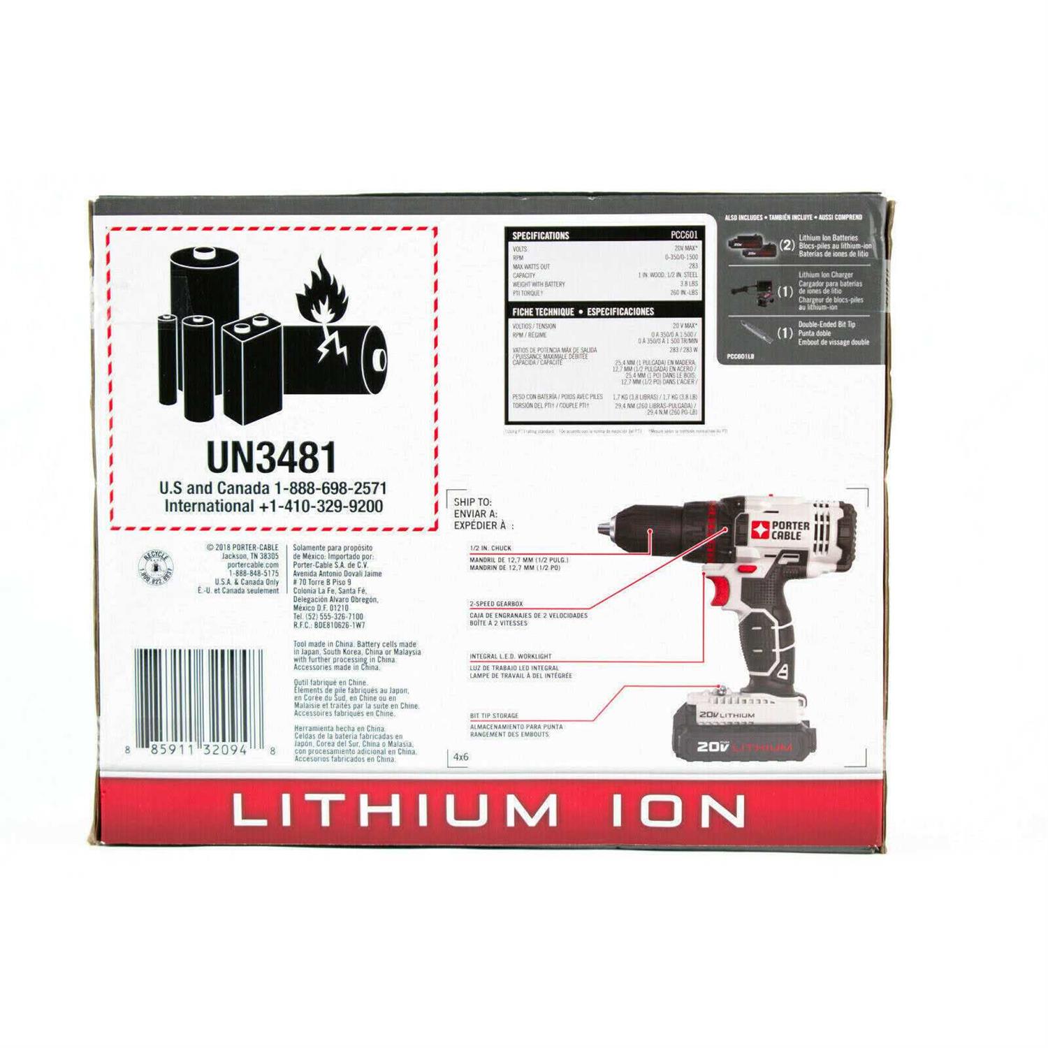 Porter-Cable 1/2 Cordless Drill PCC601 - Zenithce