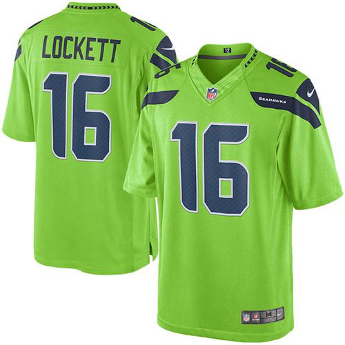 Seahawks #16 Tyler Lockett Green Stitched Limited Rush Nike Jersey - Zenithce