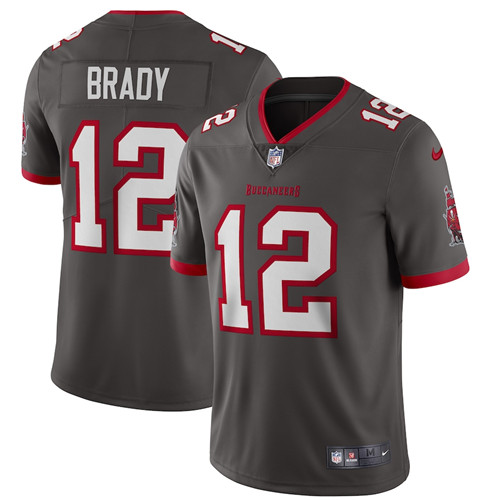 Tampa Bay Buccaneers #12 Tom Brady 2020 Grey Vapor Untouchable Limited Stitched Jersey - Zenithce