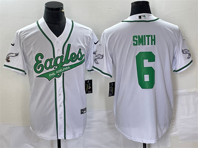 Philadelphia Eagles #6 DeVonta Smith White Cool Base Stitched Jersey - Zenithce