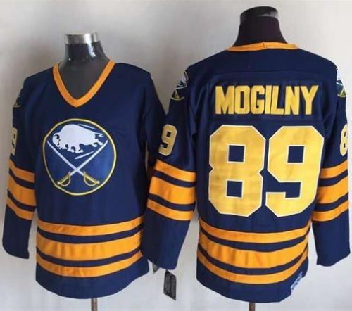 Sabres #89 Alexander Mogilny Navy Blue CCM Throwback Stitched Jersey - Zenithce