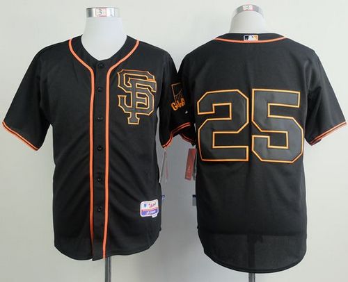 Giants #25 Barry Bonds Black Alternate Cool Base Stitched Jersey - Zenithce