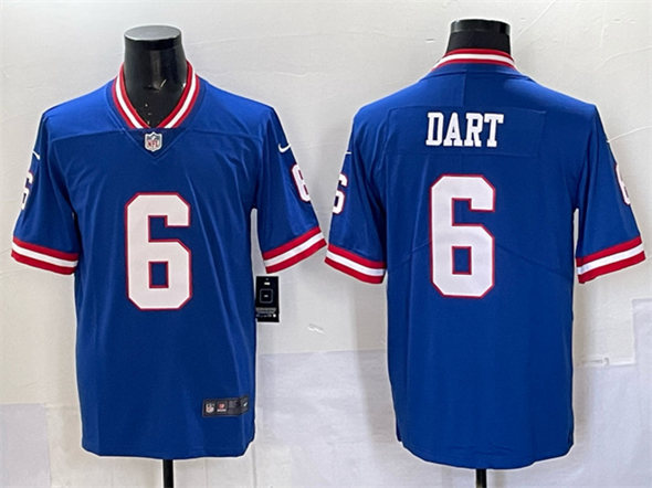 New York Giants #6 Jaxson Dart Royal 2025 Draft Vapor Untouchable Classic Retired Player Stitched Jersey - Zenithce