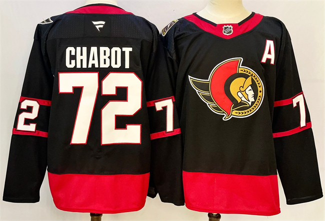 Ottawa Senators #72 Thomas Chabot Black 2024-25 With C Patch Home Stitched Jersey - Zenithce