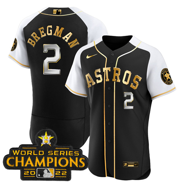 Houston Astros #2 Alex Bregman 2023 Black Gold Alternate Flex Base Stitched Jersey - Zenithce