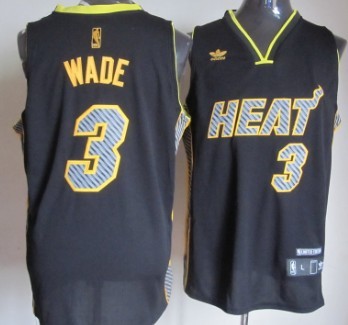 Miami Heat #3 Dwyane Wade Black Electricity Fashion Jersey - Zenithce